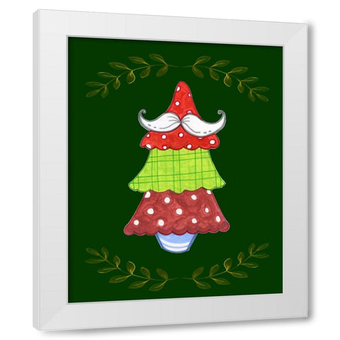 Oh Moustache Tree White Modern Wood Framed Art Print by Wade, Valarie