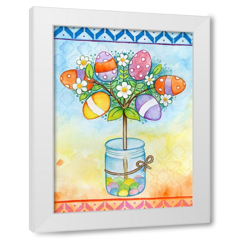 Egg Tree White Modern Wood Framed Art Print by Wade, Valarie