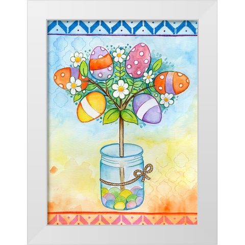 Egg Tree White Modern Wood Framed Art Print by Wade, Valarie