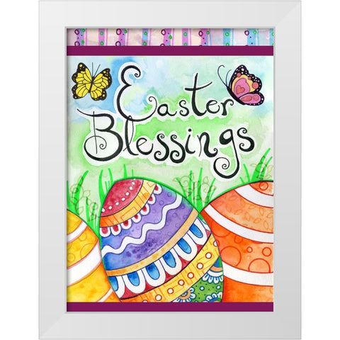 Easter Eggs White Modern Wood Framed Art Print by Wade, Valarie