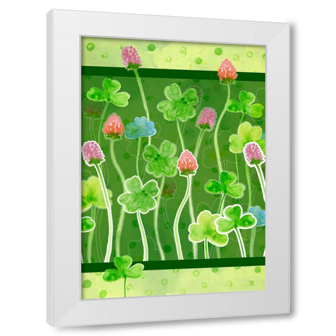 Clover White Modern Wood Framed Art Print by Wade, Valarie