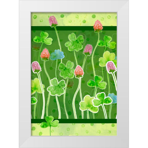Clover White Modern Wood Framed Art Print by Wade, Valarie
