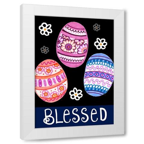 Blessed Easter White Modern Wood Framed Art Print by Wade, Valarie