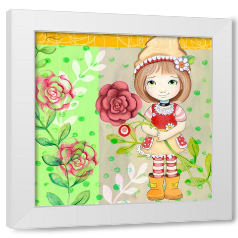 Rose Garden White Modern Wood Framed Art Print by Wade, Valarie
