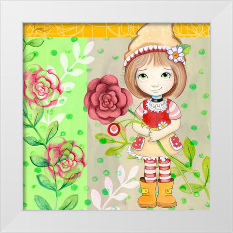 Rose Garden White Modern Wood Framed Art Print by Wade, Valarie