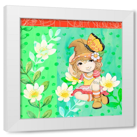 Hello Friend White Modern Wood Framed Art Print by Wade, Valarie