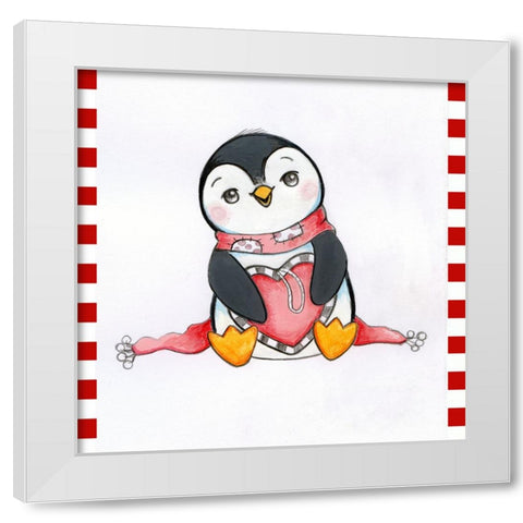 Heart Ornament White Modern Wood Framed Art Print by Wade, Valarie