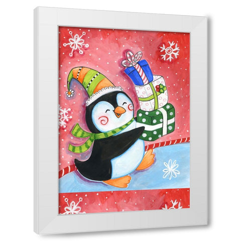 Share Joy White Modern Wood Framed Art Print by Wade, Valarie