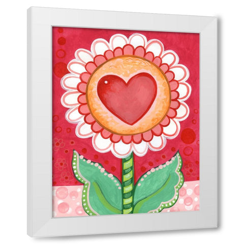 Love Flower White Modern Wood Framed Art Print by Wade, Valarie