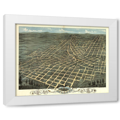 Atlanta Map II White Modern Wood Framed Art Print by Vintage Apple Collection