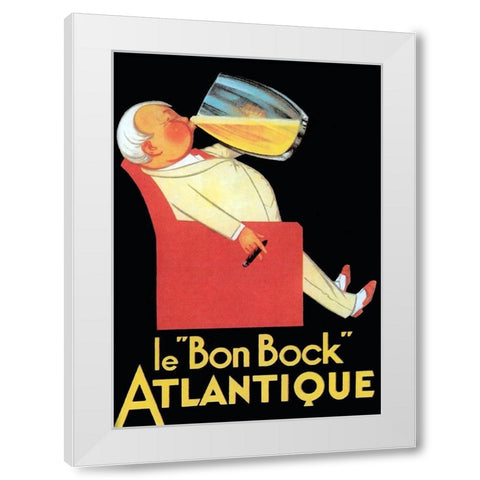 Le Bon Bock Atlantique White Modern Wood Framed Art Print by Vintage Apple Collection