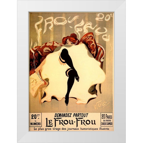 Le Frou Frou White Modern Wood Framed Art Print by Vintage Apple Collection