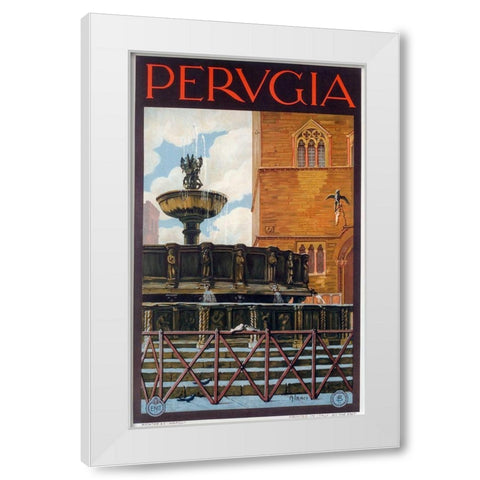 Perugia White Modern Wood Framed Art Print by Vintage Apple Collection