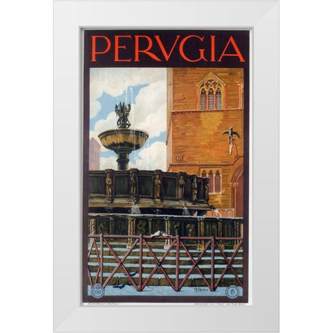 Perugia White Modern Wood Framed Art Print by Vintage Apple Collection