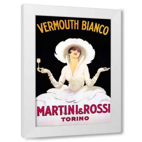 Vermouth Bianco White Modern Wood Framed Art Print by Vintage Apple Collection
