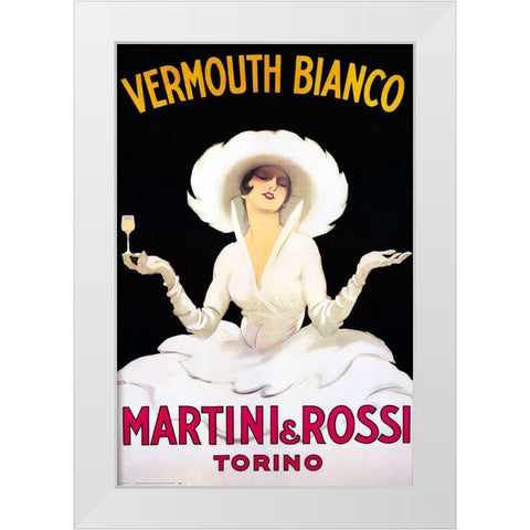 Vermouth Bianco White Modern Wood Framed Art Print by Vintage Apple Collection