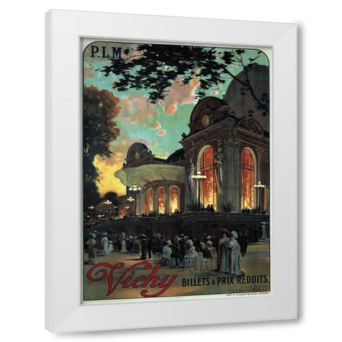 Vichy France White Modern Wood Framed Art Print by Vintage Apple Collection
