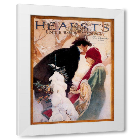 Mucha Hearst White Modern Wood Framed Art Print by Vintage Apple Collection
