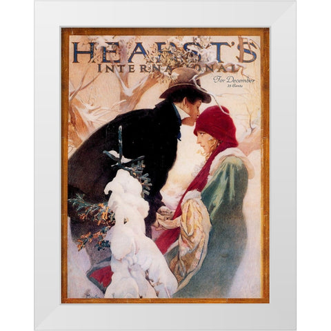 Mucha Hearst White Modern Wood Framed Art Print by Vintage Apple Collection