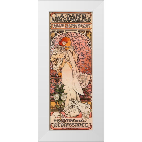 Mucha Bernhardt White Modern Wood Framed Art Print by Vintage Apple Collection