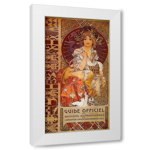 Mucha Guide Officiel White Modern Wood Framed Art Print by Vintage Apple Collection
