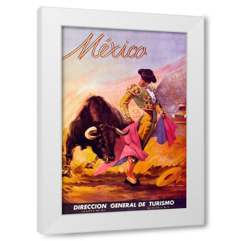 Turismo Mexico I White Modern Wood Framed Art Print by Vintage Apple Collection