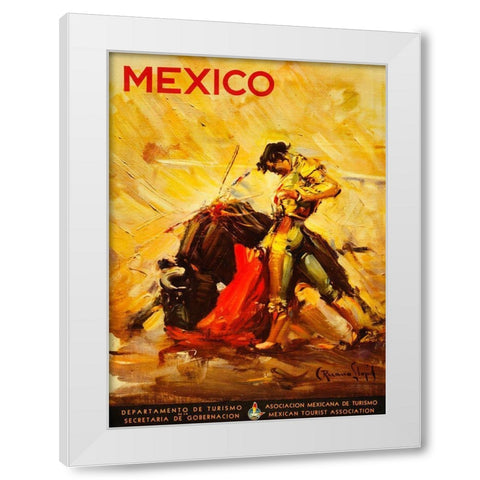 Turismo Mexico II White Modern Wood Framed Art Print by Vintage Apple Collection