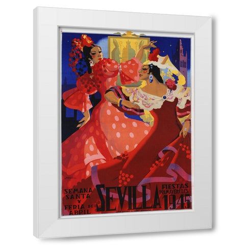 Sevilla  White Modern Wood Framed Art Print by Vintage Apple Collection