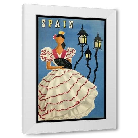 Spain lamps White Modern Wood Framed Art Print by Vintage Apple Collection