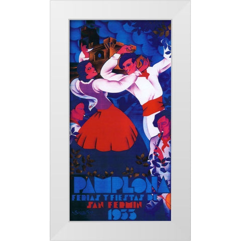 Pamplona II White Modern Wood Framed Art Print by Vintage Apple Collection