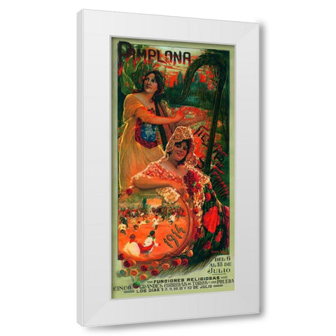 Pamplona IV White Modern Wood Framed Art Print by Vintage Apple Collection