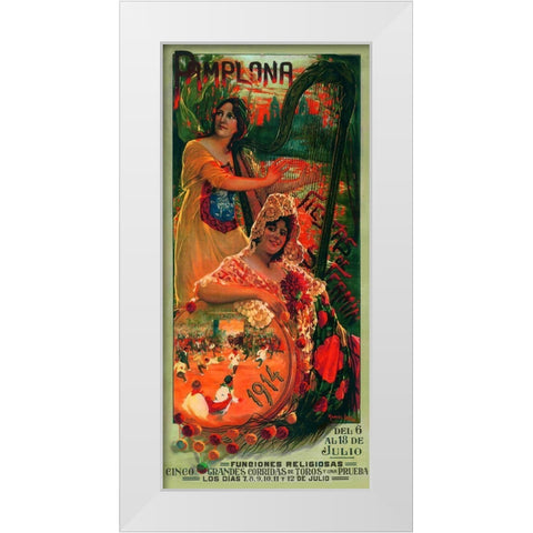 Pamplona IV White Modern Wood Framed Art Print by Vintage Apple Collection