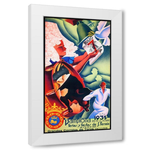 Pamplona VII White Modern Wood Framed Art Print by Vintage Apple Collection