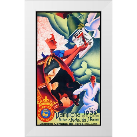 Pamplona VII White Modern Wood Framed Art Print by Vintage Apple Collection