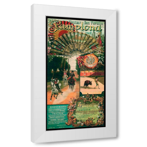 Pamplona VIII White Modern Wood Framed Art Print by Vintage Apple Collection