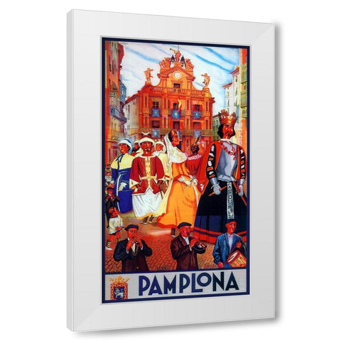 Pamplona XI White Modern Wood Framed Art Print by Vintage Apple Collection