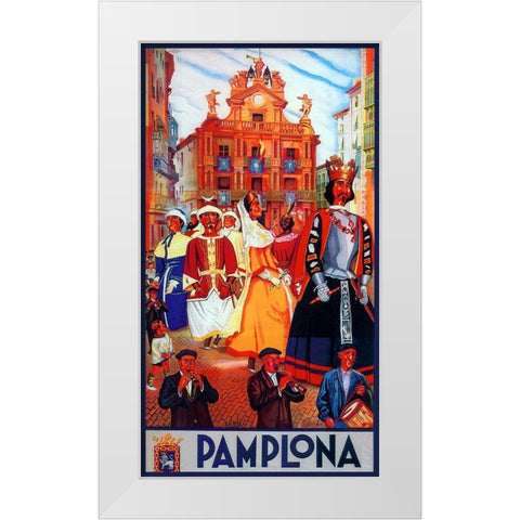 Pamplona XI White Modern Wood Framed Art Print by Vintage Apple Collection