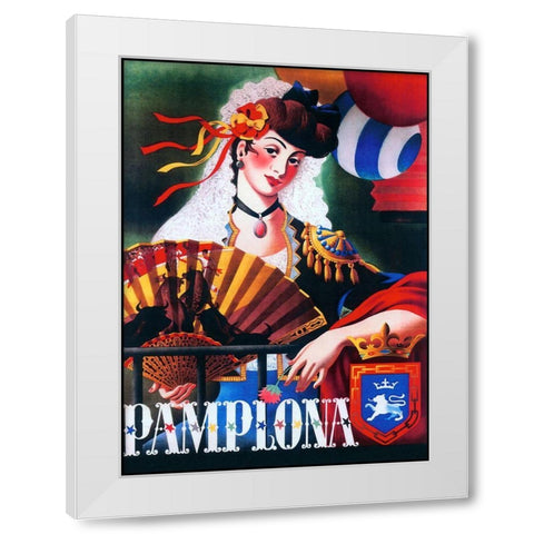 Pamplona XIII White Modern Wood Framed Art Print by Vintage Apple Collection