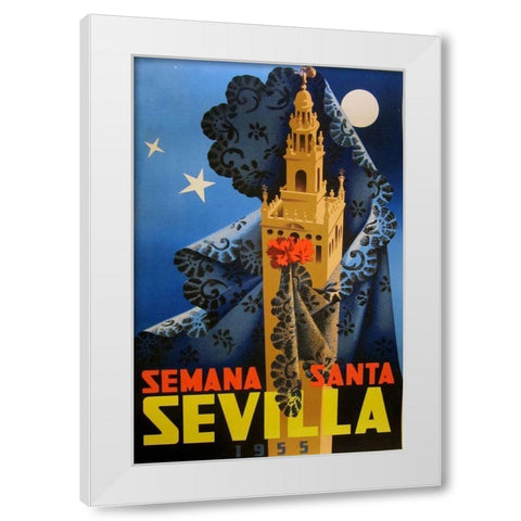 Semana Santa Sevilla IV White Modern Wood Framed Art Print by Vintage Apple Collection