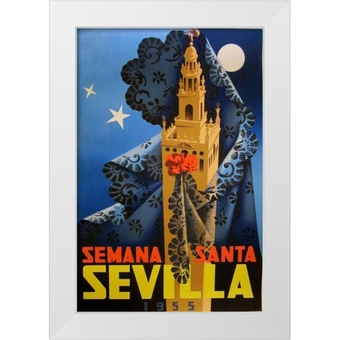 Semana Santa Sevilla IV White Modern Wood Framed Art Print by Vintage Apple Collection