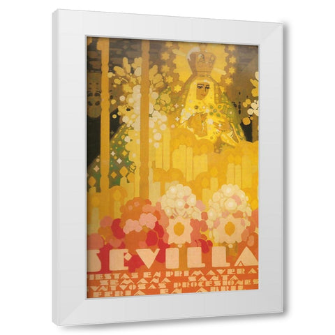 Sevilla Amarillo White Modern Wood Framed Art Print by Vintage Apple Collection