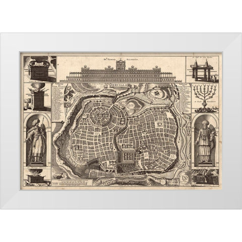 Holy Land IV White Modern Wood Framed Art Print by Vintage Apple Collection
