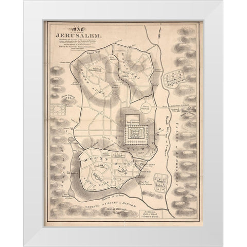 Holy Land V White Modern Wood Framed Art Print by Vintage Apple Collection