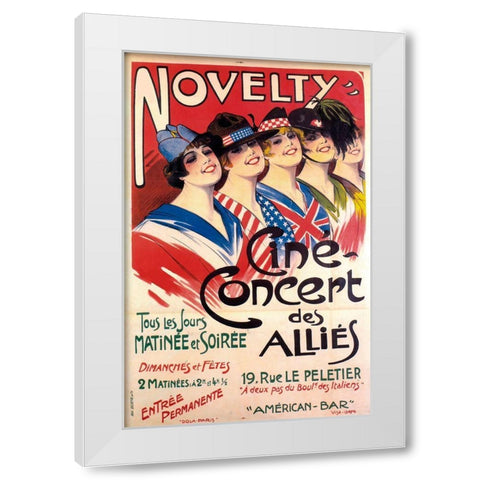 allies concert White Modern Wood Framed Art Print by Vintage Apple Collection
