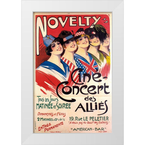 allies concert White Modern Wood Framed Art Print by Vintage Apple Collection