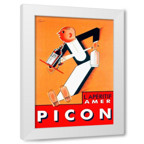 Amer Picon White Modern Wood Framed Art Print by Vintage Apple Collection