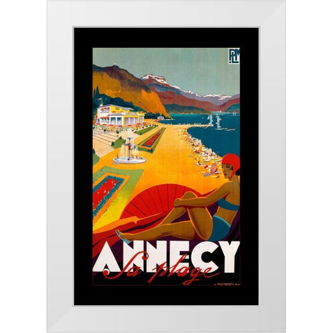 Annecy White Modern Wood Framed Art Print by Vintage Apple Collection