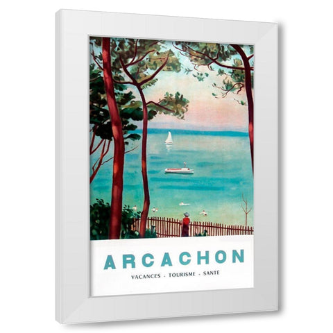 Arachon France White Modern Wood Framed Art Print by Vintage Apple Collection