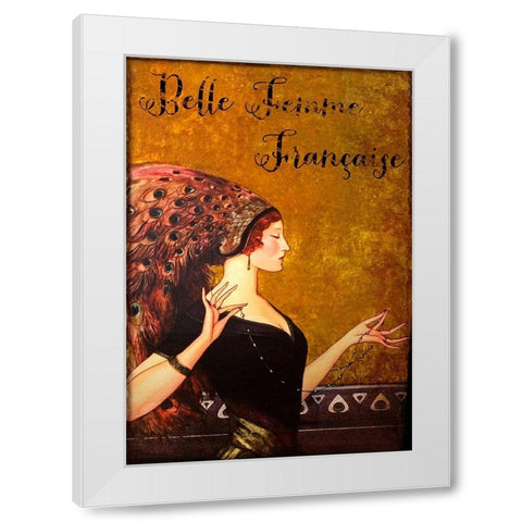 Belle Femme White Modern Wood Framed Art Print by Vintage Apple Collection