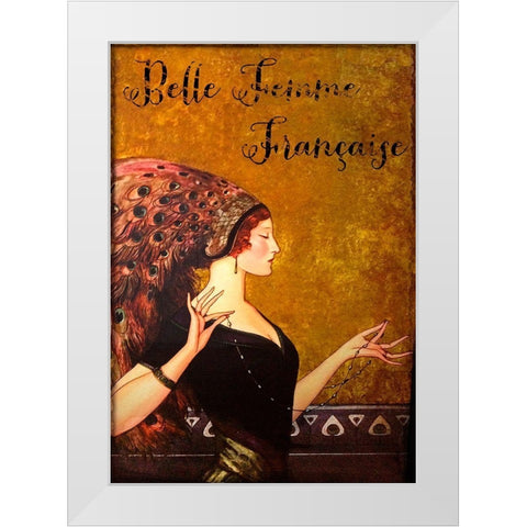 Belle Femme White Modern Wood Framed Art Print by Vintage Apple Collection